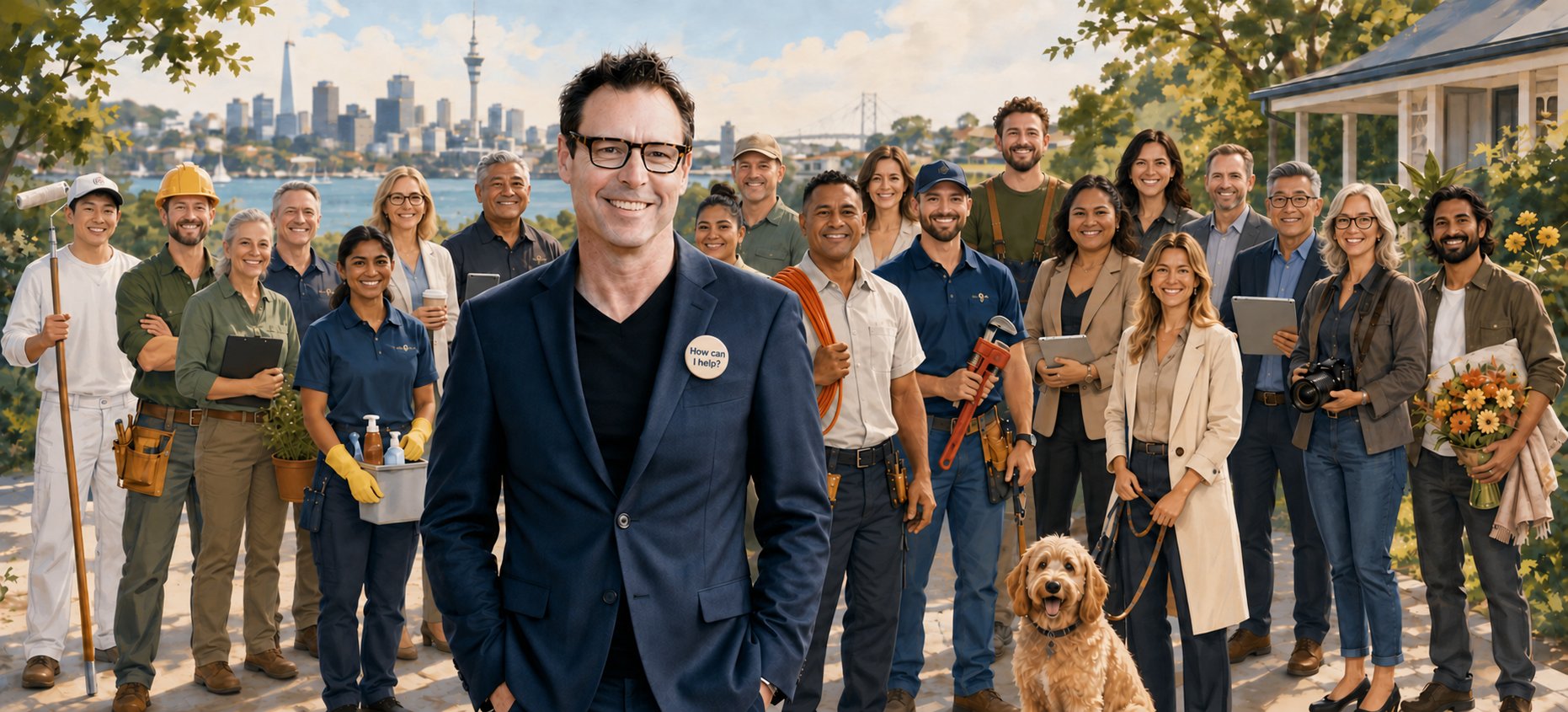 Allan Clark with his Army of Help network of trusted professionals